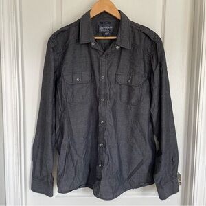 American Rag Dark Black Long-Sleeve Shirt Men X-Large